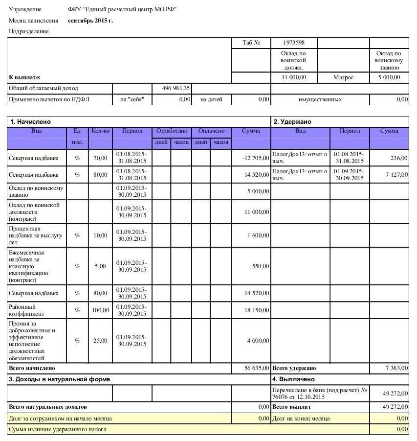 Образец заявления в ерц мо рф для получения денежного довольствия